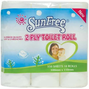 SUNFREE TOILET PAPER 350SHEETS X18P