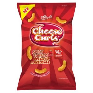 WILLARDS CHEESE CURLS SPICY TOMOTAO X90g